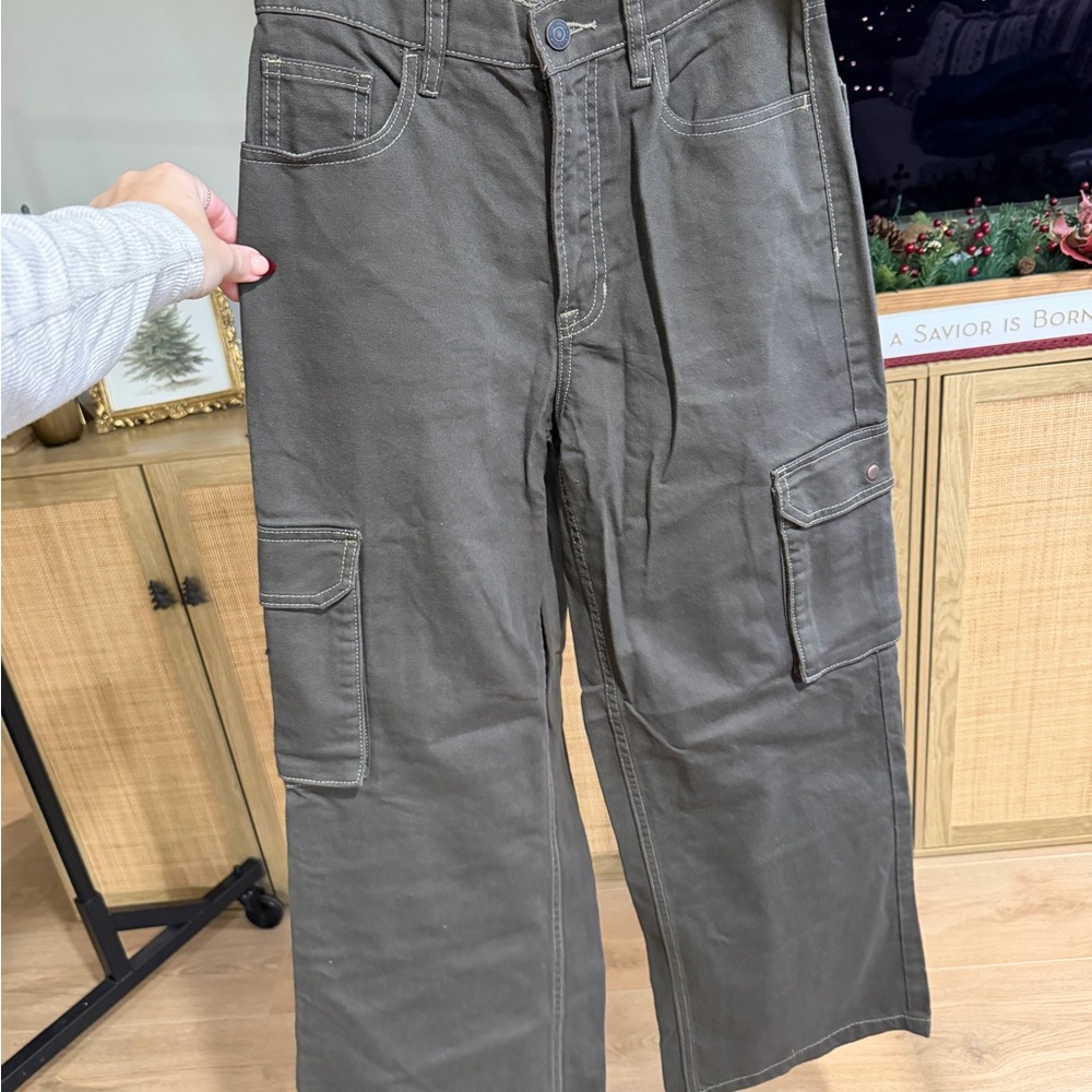 Pacsun Wide Leg Grey Cargo Jeans 2/26 - Picture 3 of 4